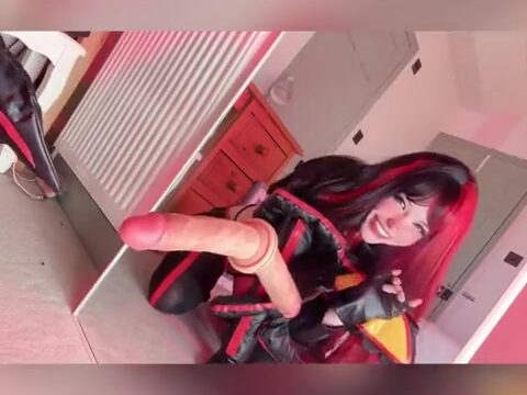 Belle Delphine porn video – riding big dildo in bathroom